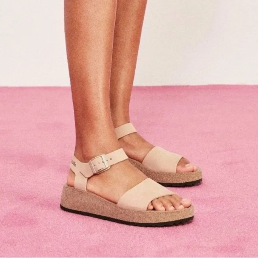 BIRKENSTOCK Papillio Glenda Platform Sandals In Beige NEW 7 - Picture 10 of 10